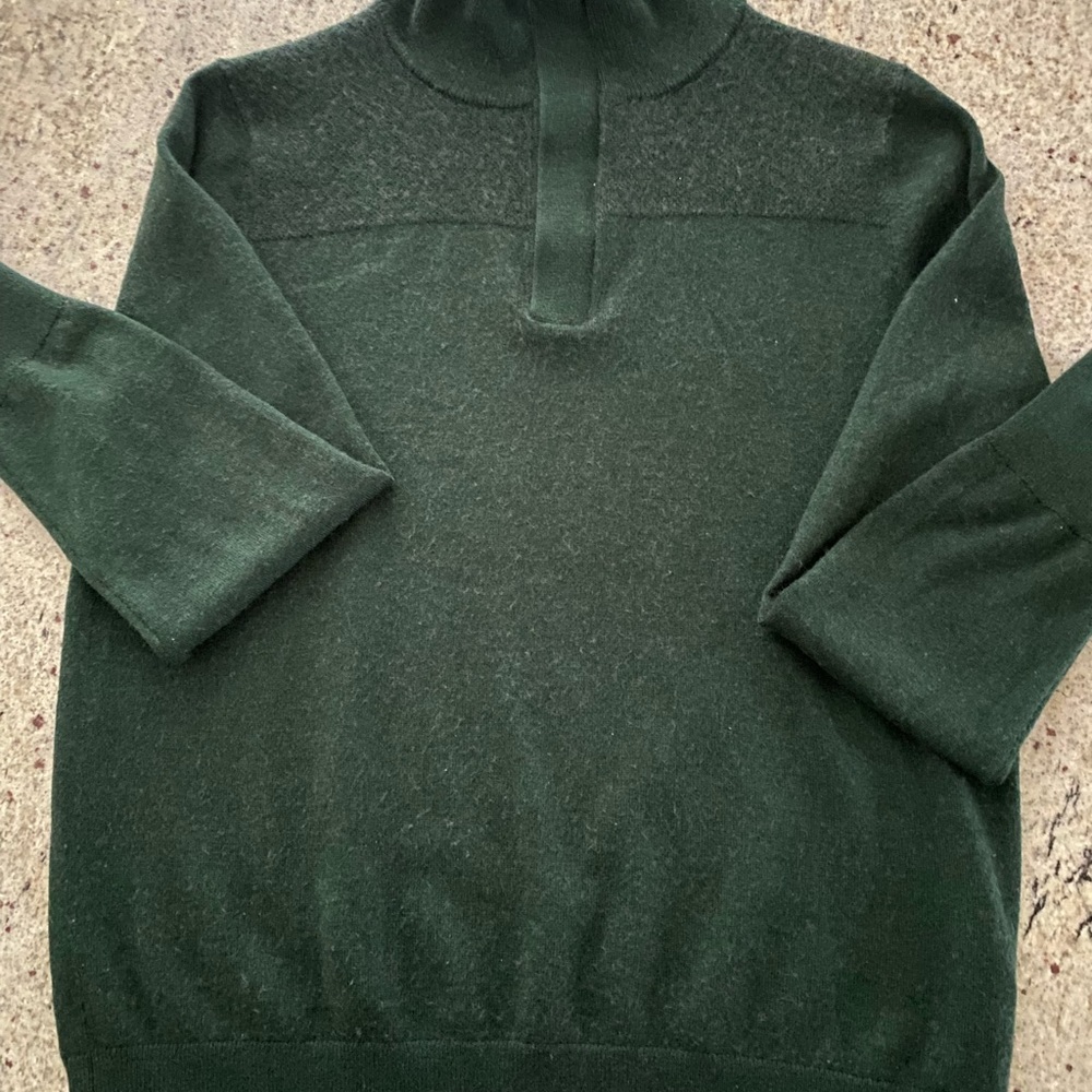 Banana Republic Men's Forest Green Quarter-Zip Sweater